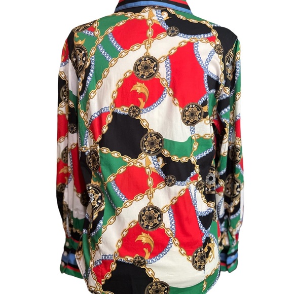 🆕 NY&C long sleeve gold chain link button up shirt - Picture 5 of 11